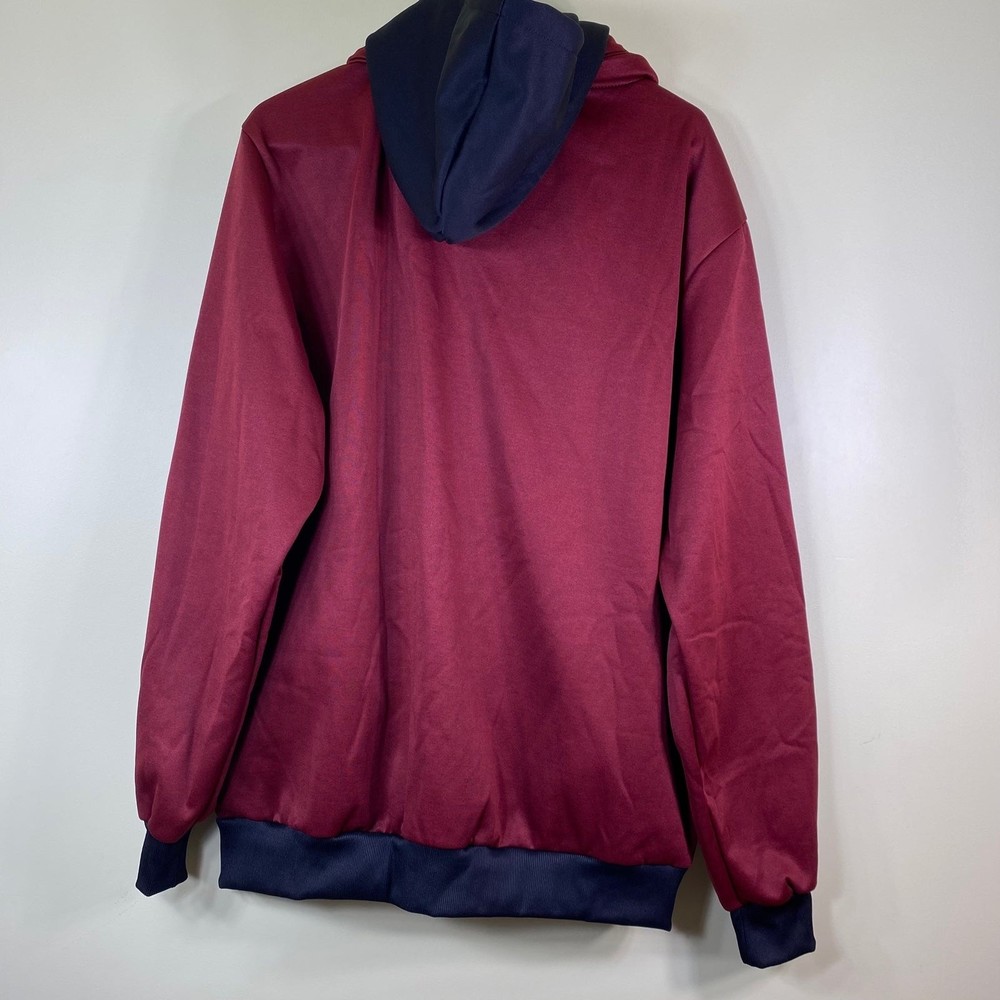 New Hooded Jacket Slim Fit Turtleneck Fleece Zip Up Hoodie Outerwear Men’s 2XL - Picture 6 of 11
